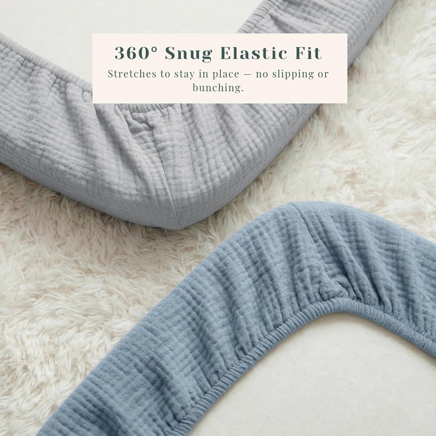Muslin Bedside Sleeper Bassinet Fitted Sheets, 3 Pack Cotton Baby Sheet for Boys & Girls, Soft, Compatible with Baby Delight, Dream On Me, AMKE and Other Rectangle Mattress (Nightfall Blue)