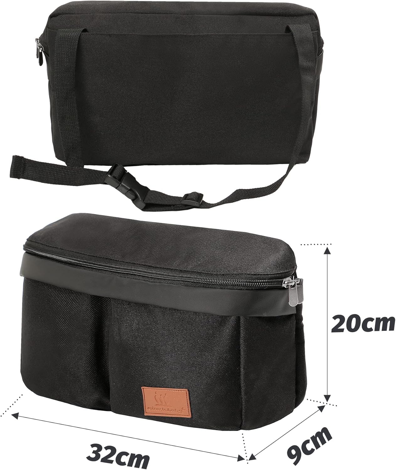 Miracle Baby Stroller Organizer Bag for Mom,Universal Stroller Storage Caddy Diaper Bag- Compatible with Most Stroller - Multifunctional Larg(Grey Star)