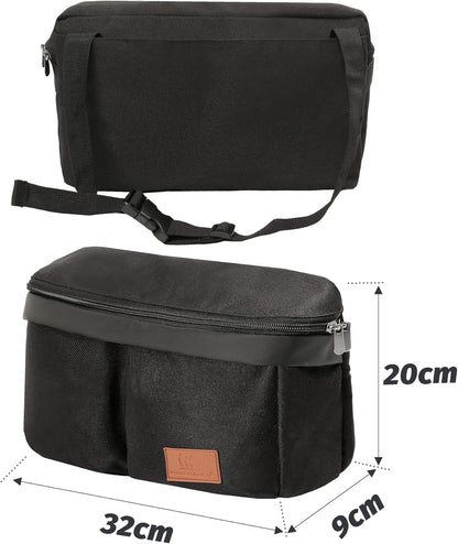 Miracle Baby Stroller Organizer Bag for Mom,Universal Stroller Storage Caddy Diaper Bag- Compatible with Most Stroller - Multifunctional Larg(Grey Star)