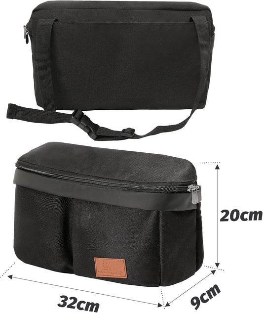 Miracle Baby Stroller Organizer Bag for Mom,Universal Stroller Storage Caddy Diaper Bag- Compatible with Most Stroller - Multifunctional Larg(Grey Star)