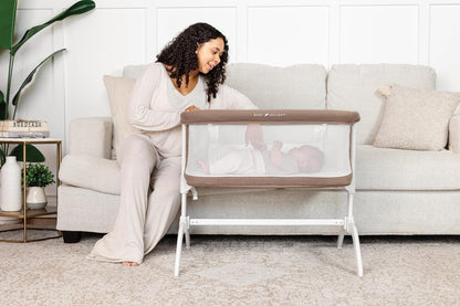 Baby Delight Beside Me Serenity Bassinet | Lightweight Bedside Sleeper & Baby Bassinet | 7-Position Height Adjustment | 100% GOTS Certified Organic Cotton Fabric | Organic Sage