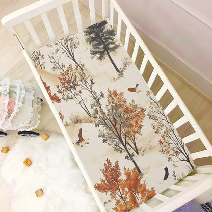 Fitted Crib Sheets White Bears with Clouds Stretchy Portable Playard Sheets for Baby Toddler, Breathable Soft Mini Crib Mattress 39 x 27 in for Boys and Girls