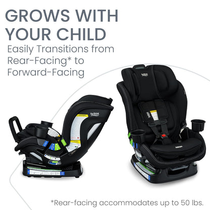 Britax Poplar S Convertible Car Seat, 2-in-1 Car Seat Extended Rear Facing, 17” Slim Car Seat Design with Fast & Easy ClickTight Installation, Anti-Rebound Bar & SafeWash Fabrics — Cowmooflage
