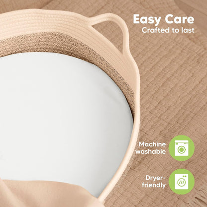 2-Pack Baby Bassinet Sheets Girl, Boy - 33x17 Viscose Derived from Bamboo Bedside Mattress Fitted Bassinet Sheets, Compatible with Halo Bassinest Swivel Sleeper, Baby Delight, Graco (Pecan)