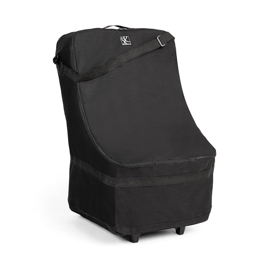 J.L. Childress Spinner Wheelie Padded Car Seat Bag- Travel Bag for Airplane, Fits Most Baby & Infant Car Seats, Boosters, & Carriers, Airport Accessories for Gate Check or Baggage Check- Deluxe, Black