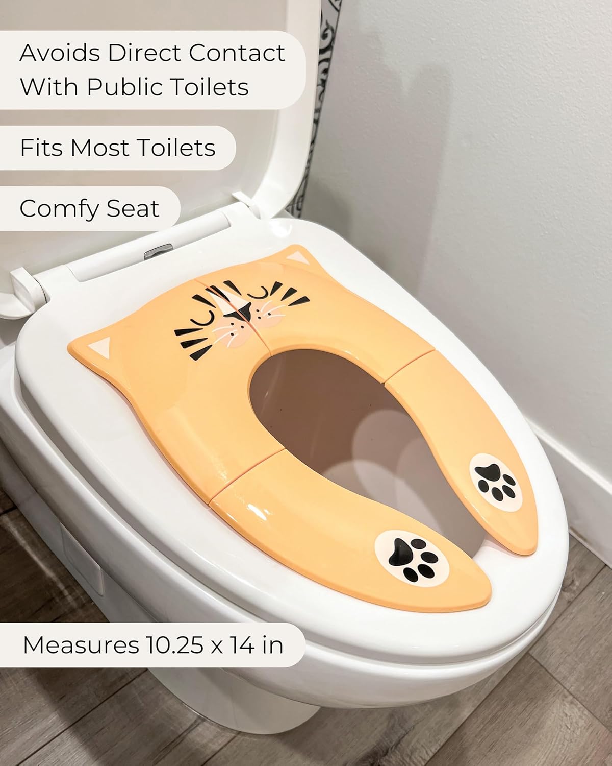 Hippypotamus Travel Potty Seat for Toddler - Folding Potty Training Seat - Portable Toilet Seat Cover for Baby & Kids (PINK Unicorn)