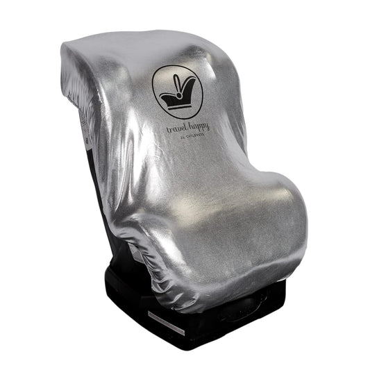 J.L. Childress Cooling Car Seat Heat Shield & Sun Shade Cover - Heat Protector & Cooler for Baby Car Seat, Reflective Summer Protection, Travel Accessories, Blocks UV Rays - Silver