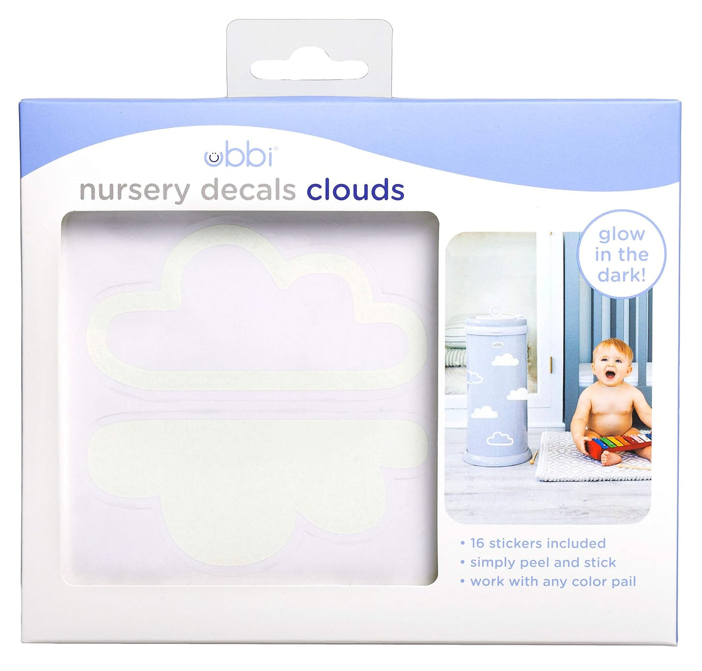 Ubbi Panda Peel and Stick Decal Stickers, Decorative Sticker for Diaper Pail or Baby Nursery