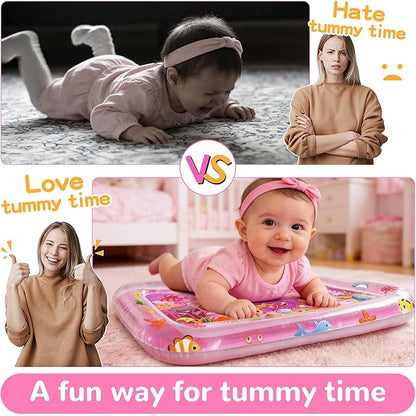 Yeeeasy Tummy Time Water Mat for Girl, Baby Girl Toys for 0, 3, 6, 9, 12 Months, Baby Girl Gifts, Develop Sensory Toys Kids' Indoor Climbers & Play Structures