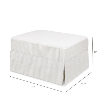 Namesake Crawford Gliding Ottoman in Blue Gingham, Greenguard Gold & CertiPUR-US Certified