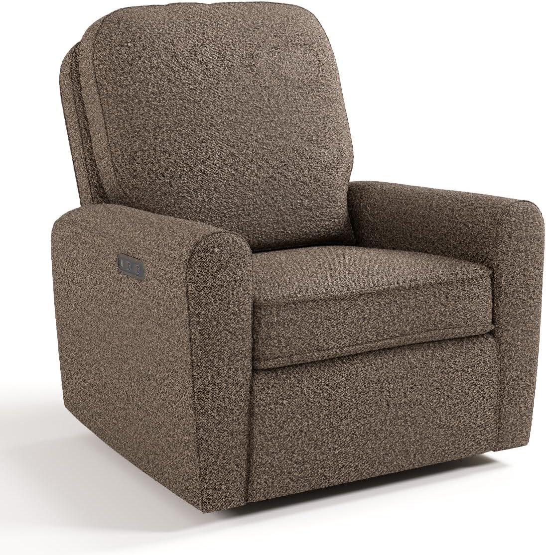 Storkcraft Amalfi Deluxe Power Recliner Swivel Glider – Premium Electronic Nursery Rocking Chair, Oeko-TEX 100 Certified, Includes Dual-USB Charging Port with USB-A & USB-C (Black Boucle)