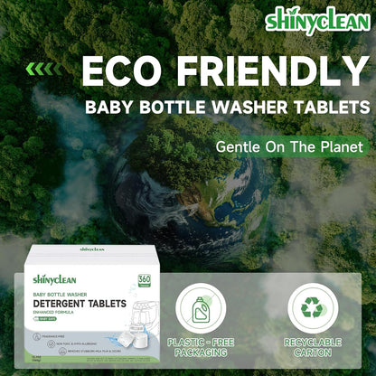 360PCS Baby Bottle Washer Tablets for Momcozy & Baby Brezza Pro, Natural Enzyme Detergent,Deep Cleaning, Chlorine & Fragrance Free, No Residue, Universal Fit All Bottle Washers Machines