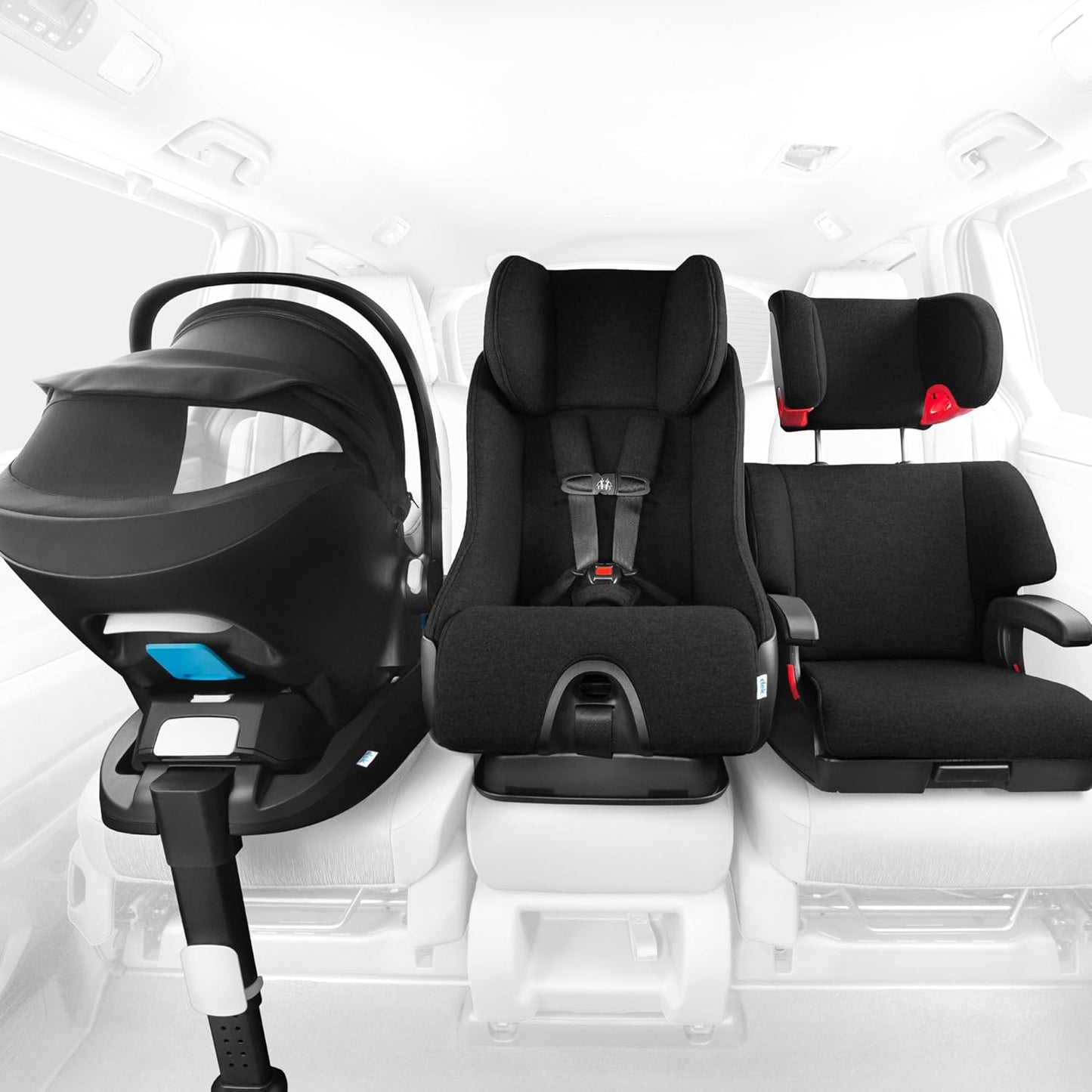 Clek Liing Infant Car Seat with Adjustable Load Leg, Compact, Lightweight Design, 7 Recline Positions, Easy-to-Use Rigid Latch, and Flame Retardant-Free (Railroad Ziip)