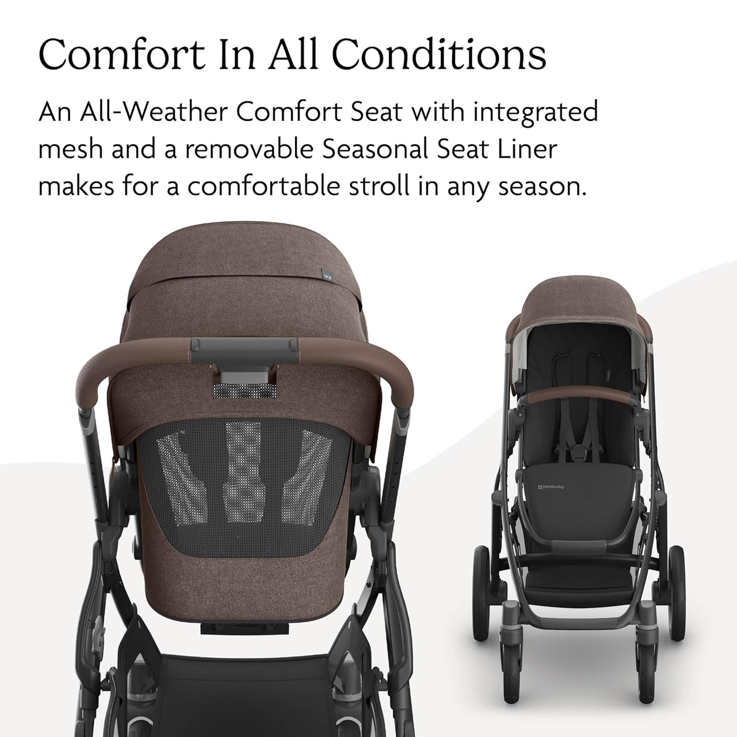 UPPAbaby Vista V3 Convertible Single-to-Double Stroller for Baby & Toddler, 30+ Configurations, Car Seat Compatible, All-Wheel Suspension, XL Basket – Owen (Mocha Mélange/Carbon Frame)