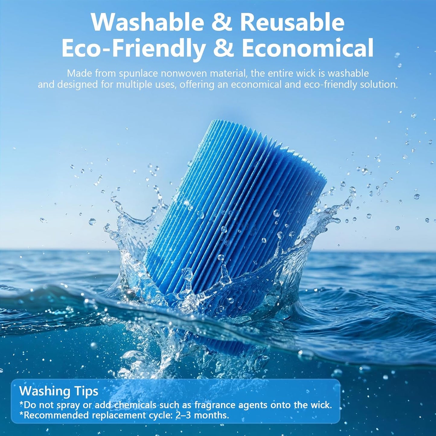 MAF1 Replacement Wicking Humidifier Filter 2 Pack, Upgraded Washable Blue Filter, Compatible with Aircare MA1201 MA0950 & Kenmore 14906 14410 14411 15412 29979
