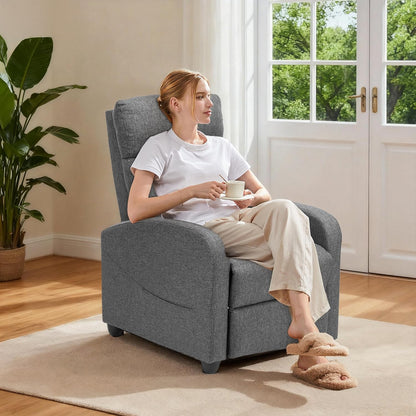 Sweetcrispy Recliner Chair, 360 Swivel Rocker Chair for Adults, Glider Rocker Recliners, Nursery Chairs for Living Room, High Back, Upholstered Deep Seat, Classical Brown