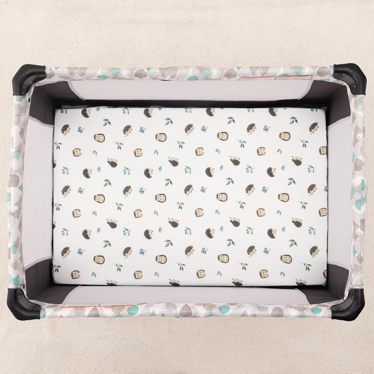 PHF 3 Pack Soft Mini Crib Sheets, Floral & Animal Pack N Play Sheets for Baby Boys Girls, No Slip Universal Fit for Pack N Play, Playard, Portable and Mini Crib Mattresses,Floral & Animal