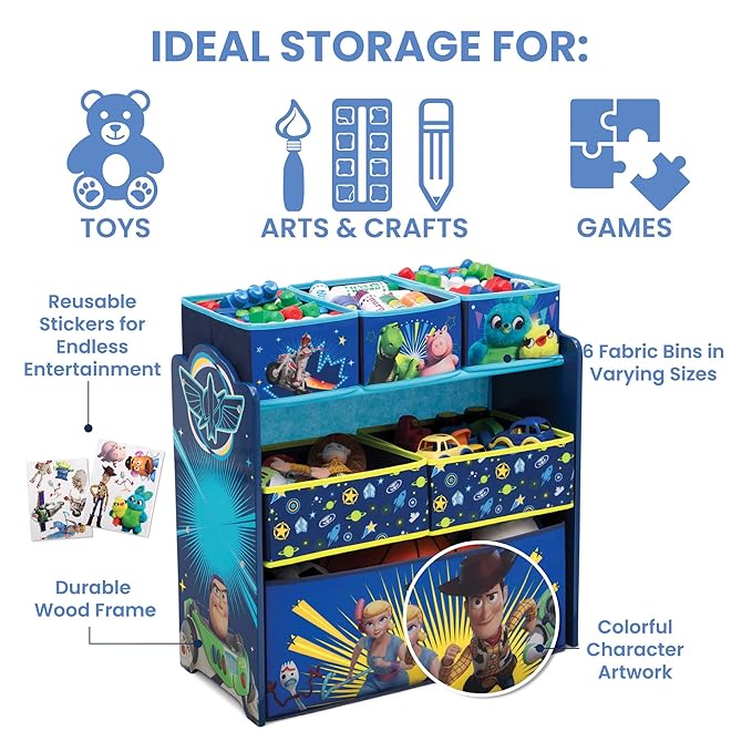 Disney/Pixar Toy Story 4 6 Bin Design and Store Toy Organizer by Delta Children