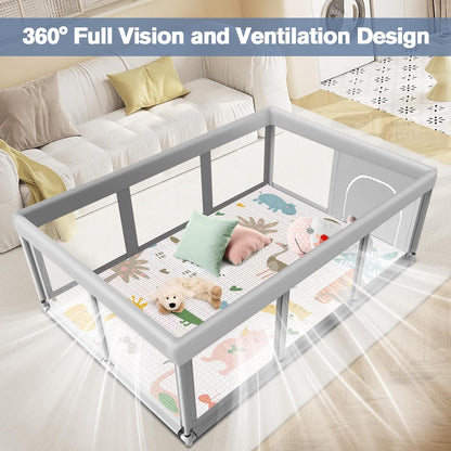 Large Baby Playpen for Babies and Toddlers, Playpen 74×50, Large Baby Play Yards Indoor & Outdoor, Sturdy Safety Baby Play Pen with Soft Breathable Mesh, Toddlers Activity Center with Anti-Slip Base