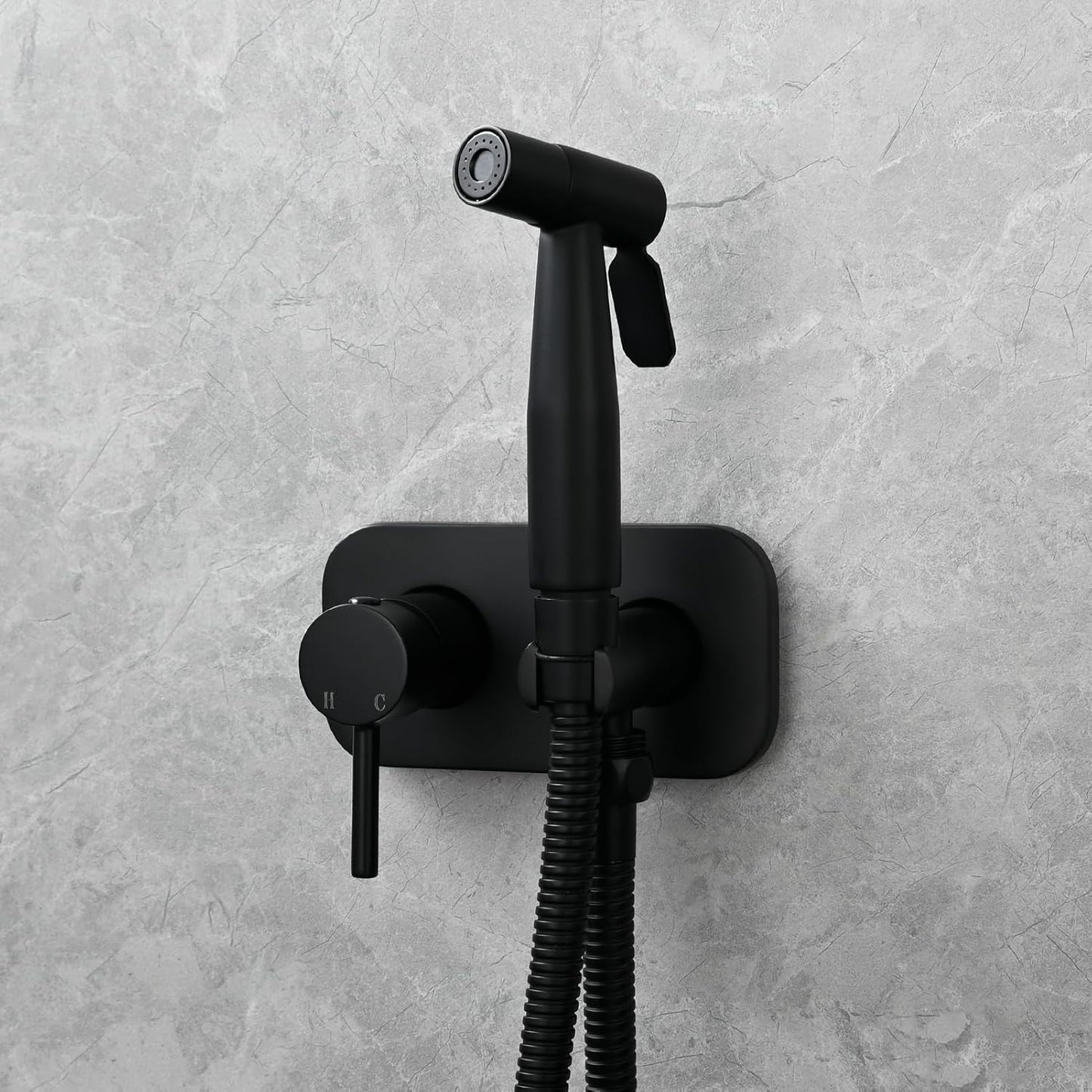 Tecmolog Stainless Steel Bathroom Bidet Sprayer Set Concealed Bidet Sprayer for Toilet Hot and Cold Handheld Cloth Diaper Sprayer Kit