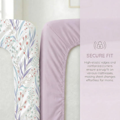 4 Pack Bassinet Sheets (19" x 33"), Compatible with Baby Delight, BabyBond, Dream On Me and Most Rectangle Bedside Sleeper Bassinet Mattress, Soft and Skin-Friendly, Mint Green and Color Rainbow