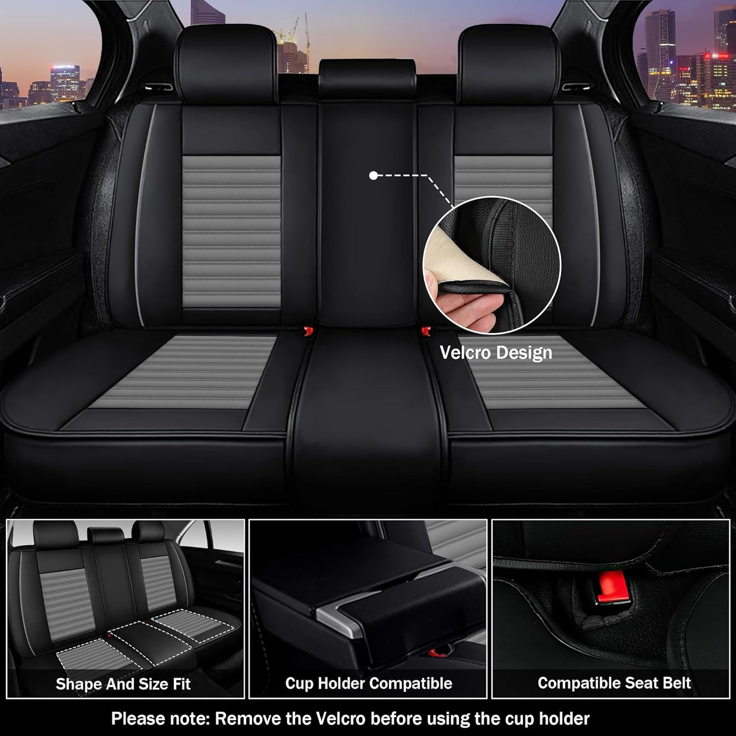 Seat Covers Fit for Mini Convertible 2009-2025 Premium Leather Car Seat Covers, Waterproof Non-Slip and Airbag Compatible, Fashion Car Seat Protector (Black Red,Front Set with Pillow)