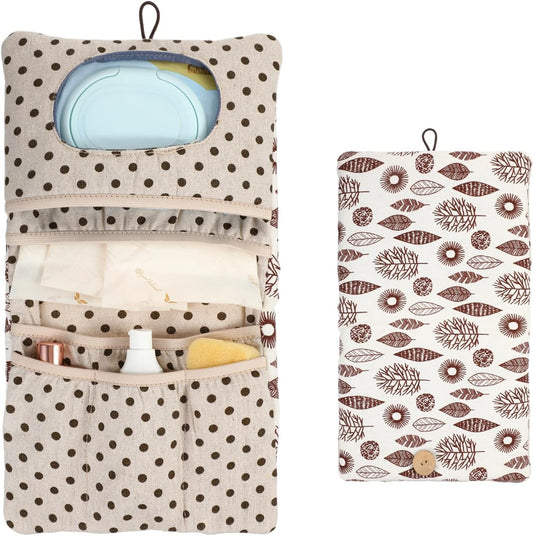 Baby Diaper Bag Organizer 2 in 1 Travel Diaper Bags, Foldable Compact Stroller Pouch for Newborn Essentials, Diaper Bags Insert Organizer, Travel-Friendly Diaper Clutch