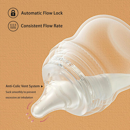 yanyoyo Silicone Bottle Nipple, Anti Colic Nipples for Baby, Natural Feel, S, 1 Months+, 4 Counts