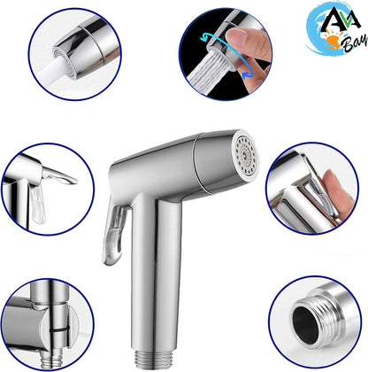 Dual Mode Toilet Bidet Sprayer Head – Chrome Finish Handheld Bidet for Toilet & Bathroom Cleaning – Cloth Diaper Sprayer, Muslim Shower, Jet Spray – G1/2 Coupling