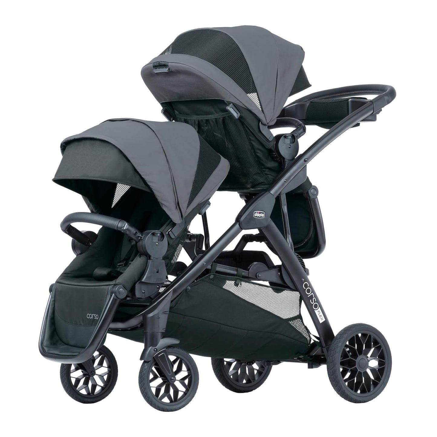 Chicco Corso Flex Infant Car Seat Adapter/Basket for Corso Flex Convertible Stroller, Compatible with Any Chicco Infant Car Seat, Black/Black