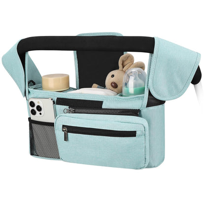 Accmor Universal Stroller Organizer with Insulated Cup Holder Detachable Phone Bag and Shoulder Strap,Stroller Bag Caddy Organizer Fits for Uppababy, Baby Jogger, Britax Strollers