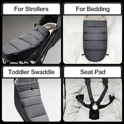 Waterproof Thickened Universal Stroller Blanket - Baby/Toddler Stroller Footmuff, Sleeping Bag & Bunting, Cold-Weather Winter Cover(Black)