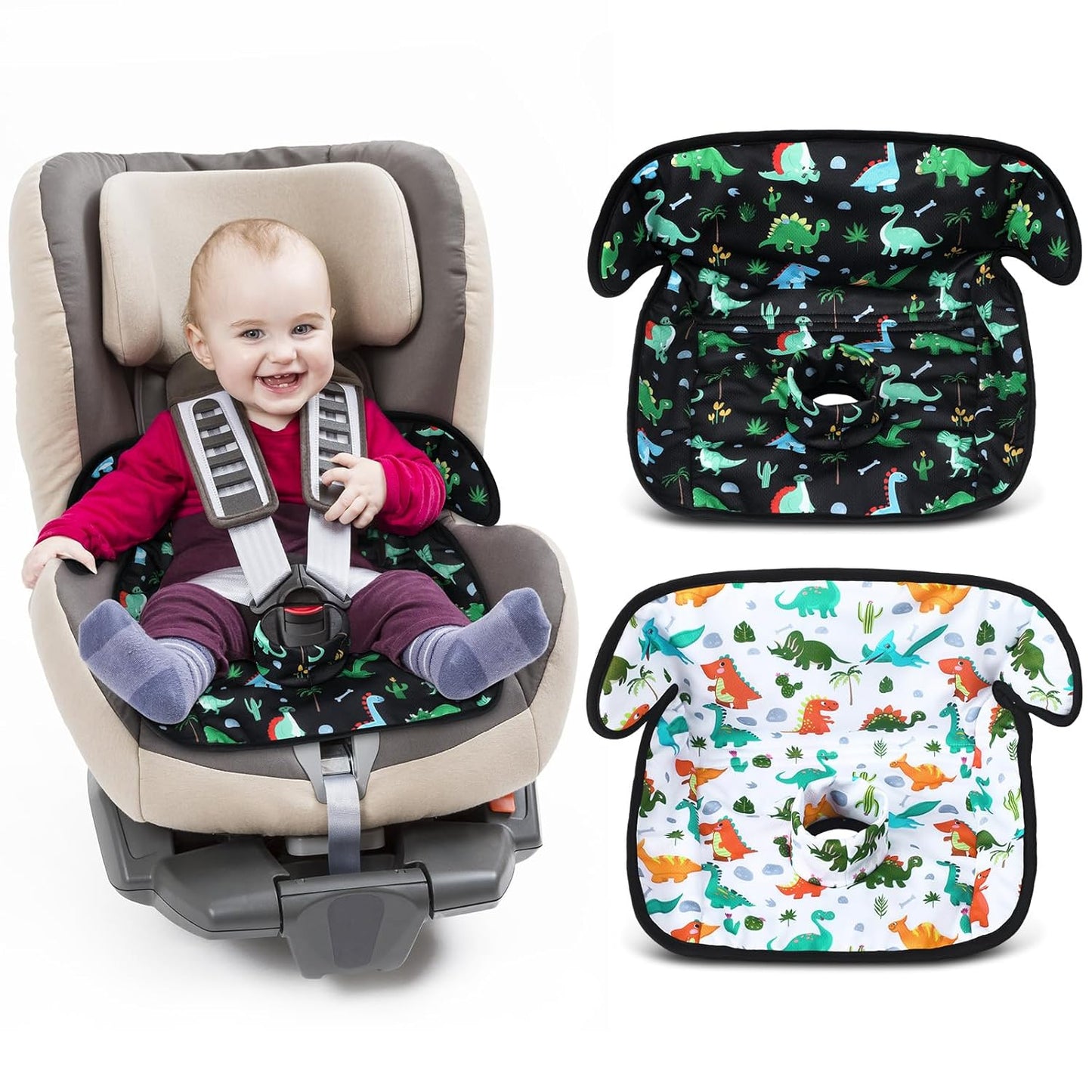 HunnmingRe 2 Pack Floral Car Seat Protector for Potty Training Waterproof Piddle Pad Cover from Spillages Nappy Leaks Toilet Training Anti Slip Backing Strollers Carseat Liner for Toddlers Babies