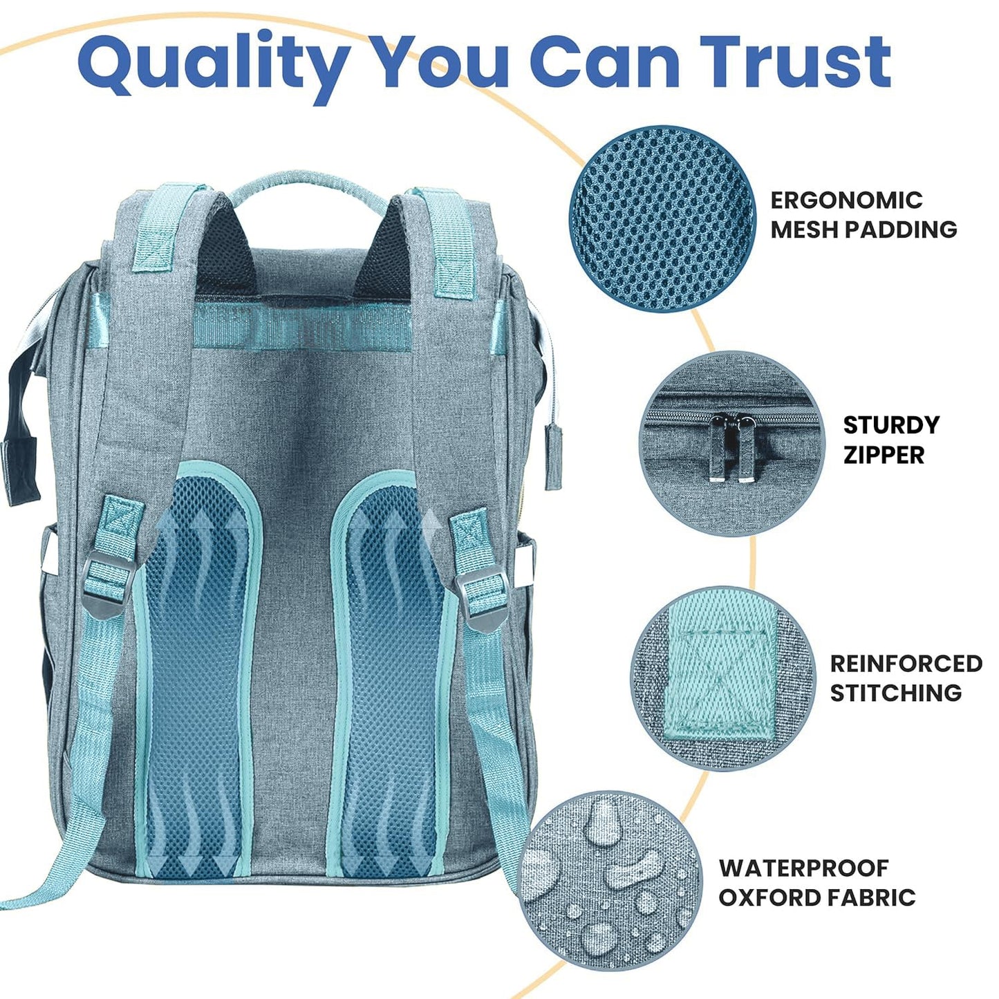 PILLANI Baby Diaper Bag Backpack - Large Waterproof Travel Diaper Bag for Boys & Girls, 16 Organizer Pockets with Changing Pad, Insulated Bottle Pockets & Stroller Straps, Baby Shower Gifts, Dinosaur