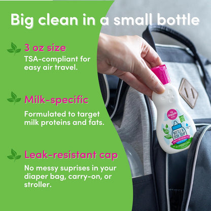Dapple Baby Fragrance Free Bottle & Dish Soap - (3 Pack) 16.9 fl oz - Cleans Baby Bottles, Sippy Cups, Pacifiers, Breast Pumps, & More - Gently Removes Milk Film & Odors - Includes 1 Pump
