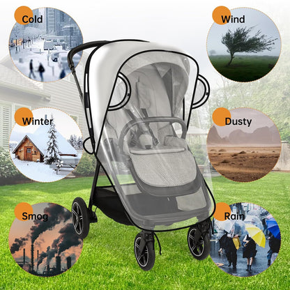 Rain Cover Compatible with Nuna Stroller - Waterproof Stroller Rain Cover, Windproof Travel Weather Shield, Durable Protect from Dust and Snow with Breathable, Travel Strollers Accessories