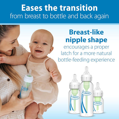 Dr. Brown's Natural Flow Level 3 Narrow Baby Bottle Nipple, Medium-Fast Flow, 6m+, 100% Silicone, 6 Count