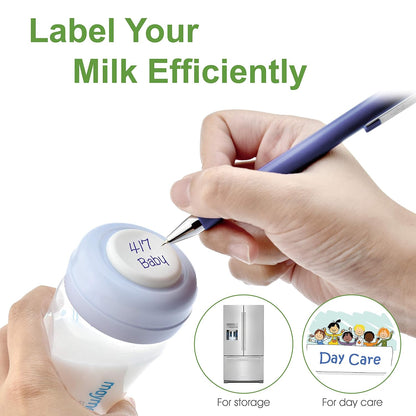 Maymom Wide-Mouth Milk Storage Feeding Collection Bottle with Nipple, Dome Cap, Bottle Top, SureSeal Sealing Disk; Compatible with Spectra Pump/Motif Luna; 5 pc (4.7Oz/140mL)