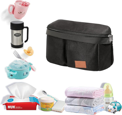 Miracle Baby Stroller Organizer Bag for Mom,Universal Stroller Storage Caddy Diaper Bag- Compatible with Most Stroller - Multifunctional Larg(Grey Star)