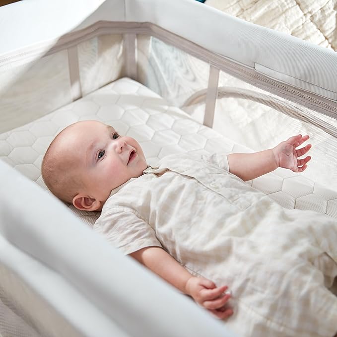 Maxi-Cosi Calao Travel Playard, Infant Bassinet, Toddler Playpen, Portable, Lightweight, Foldable, Easy Setup, with Carry Bag, Breathable Mesh, Classic Slate