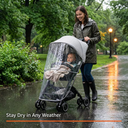 gb Rain Cover for Pockit Stroller- Clear Waterproof & Windproof Baby Stroller Protector with Zipper, Rain Shield for Infant Toddler Travel