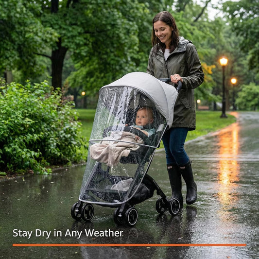 gb Rain Cover for Pockit Stroller- Clear Waterproof & Windproof Baby Stroller Protector with Zipper, Rain Shield for Infant Toddler Travel
