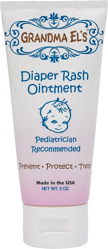 Grandma El’s Diaper Rash Ointment – Gentle Protection & Relief for Baby’s Delicate Skin – Pediatrician-Approved Moisturizing Barrier – Safe for Cloth & Disposable Diapers – 3.75 oz Jar