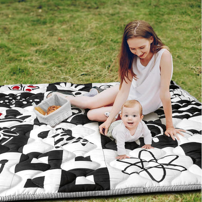 Baby Play Mat, 50x50 Playpen Mat with Super Soft Touch, Activity Mats with Upgraded Anti-Slip Bottom, Machine Washable Crawling Mats for Floor & Picnic (Animal Alphabets)