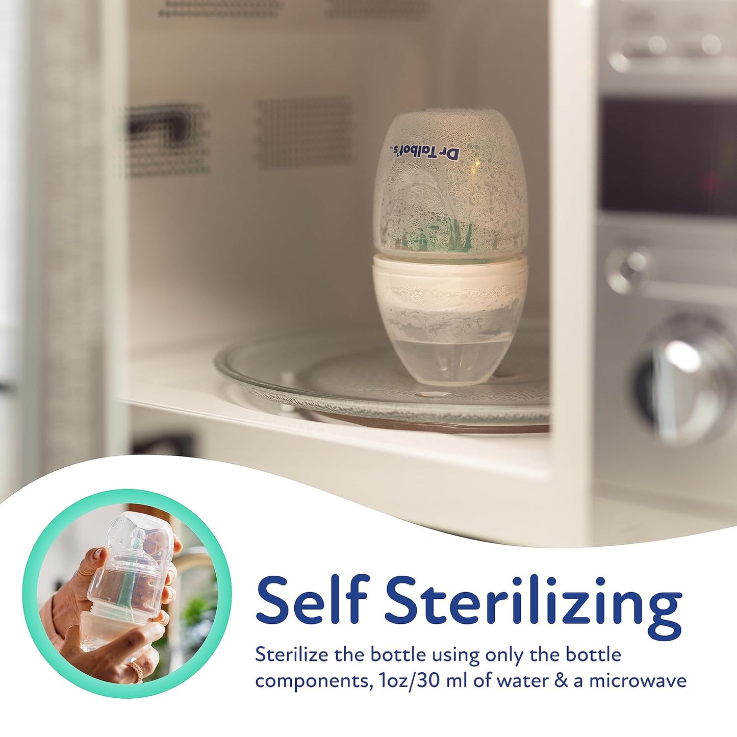 Dr. Talbot's Anti-Colic Bottles - 9 oz (2-Pack) - Baby Bottles for Newborn Babies 0+ Months - Self Sterilizing Newborn Bottles with Slow Flow Soft Flex Nipple and Advanced Venting System