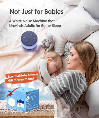 FamiSym White Noise Sound Machine Baby for Sleeping with Night Light – 34 Soothing Sounds, Rechargeable White Noise Machine for Kids Adults, Portable Lullaby Sleep Machine Baby Soother Home Travel