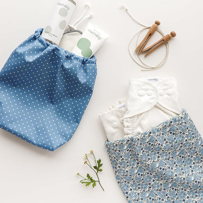 Esembly Day Bag – Reusable Wet and Dry Bag Made From Recycled Fabric With Dual Waterproof Compartments for Cloth Diapers, Swimsuits, Toiletries, and Snacks - Verdant Gingham