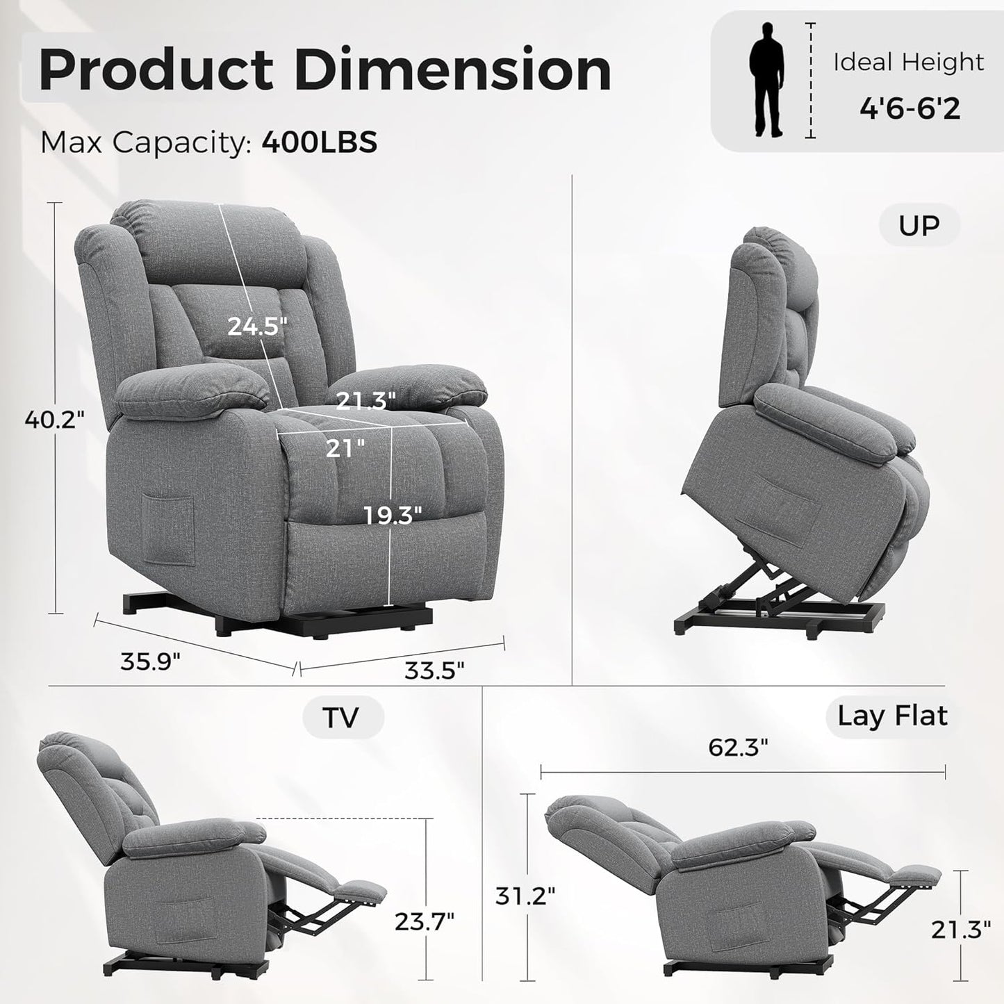 Amopatio Swivel Glider Recliner for Indoor, Nursery Rocker Chair Upholstered Single Sofa with Side Pockets and Footrest for Living Room Bedroom