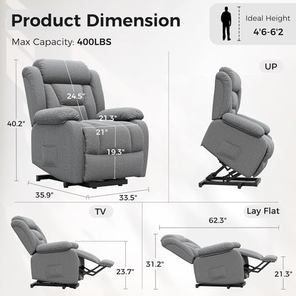 Amopatio Swivel Glider Recliner for Indoor, Nursery Rocker Chair Upholstered Single Sofa with Side Pockets and Footrest for Living Room Bedroom