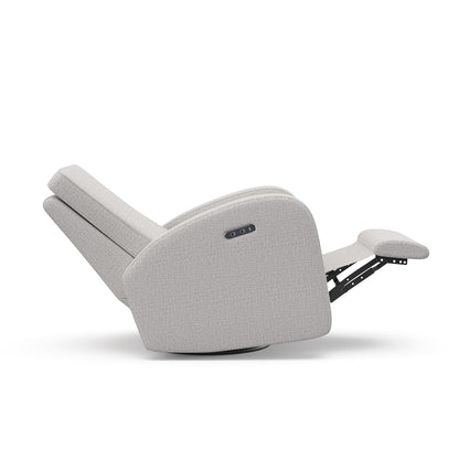 Storkcraft Santa Monica Power Recliner Swivel Glider (Dune Basketweave) – Effortless Electronic Power Recline, USB-A & USB-C Charger